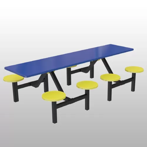 Canteen Set Table and Chair 8 Seater Rectangle Table 1300MM(L)X2400MM(W)X745MM(H) 