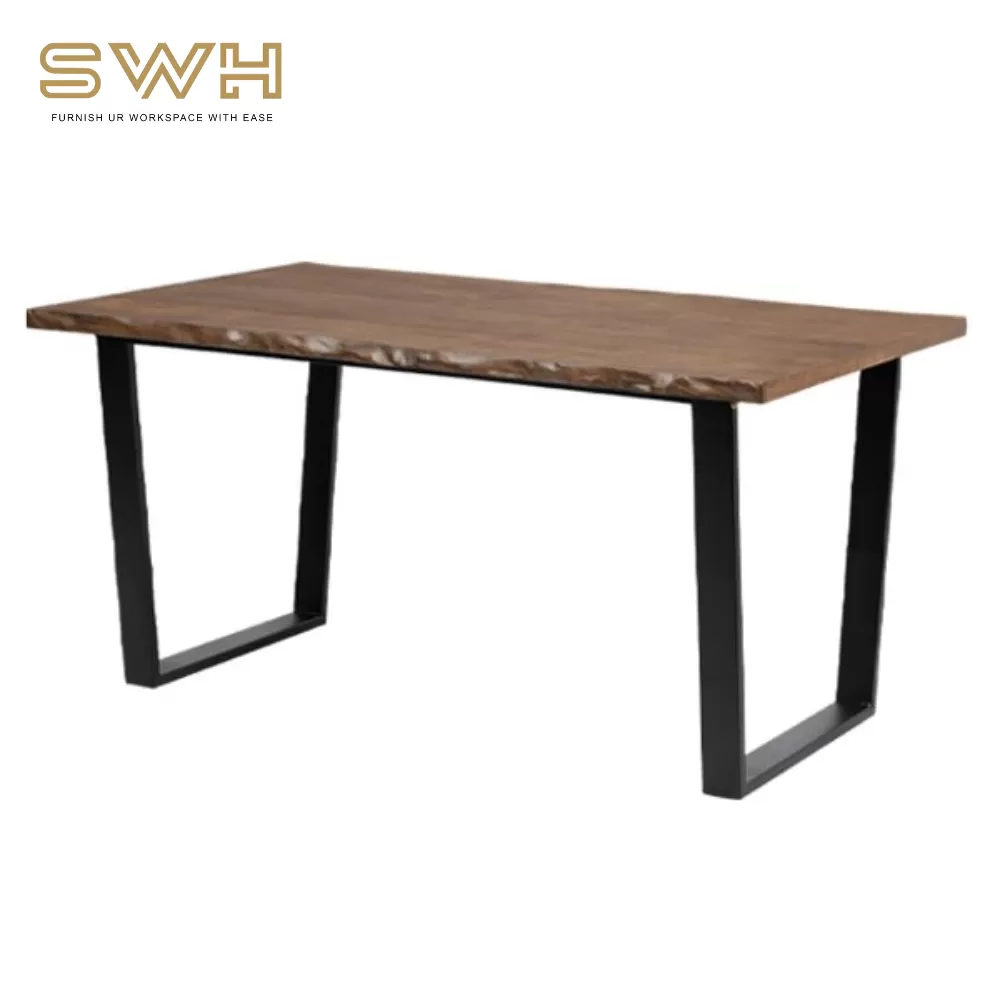KPSW Solid Wood Table With Metal Leg | Cafe Furniture Penang