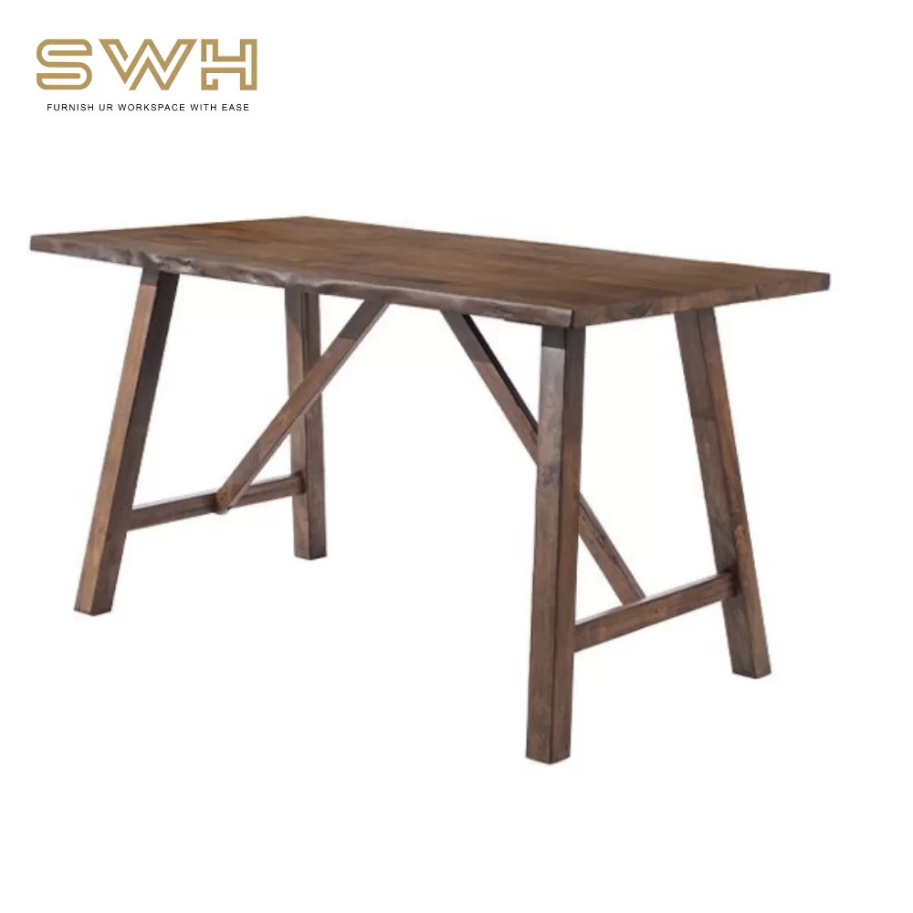 KPSW Solid Wood Table With Wooden Leg | Cafe Furniture Penang