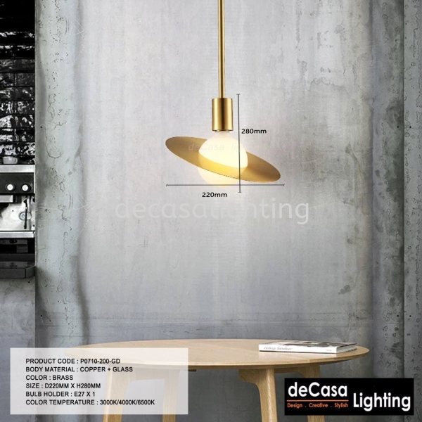 Designer Pendant Light With Frosted Glass(PO710-200-GD) Glass Pendant Light PENDANT LIGHT Selangor, Kuala Lumpur (KL), Puchong, Malaysia Supplier, Suppliers, Supply, Supplies | Decasa Lighting Sdn Bhd