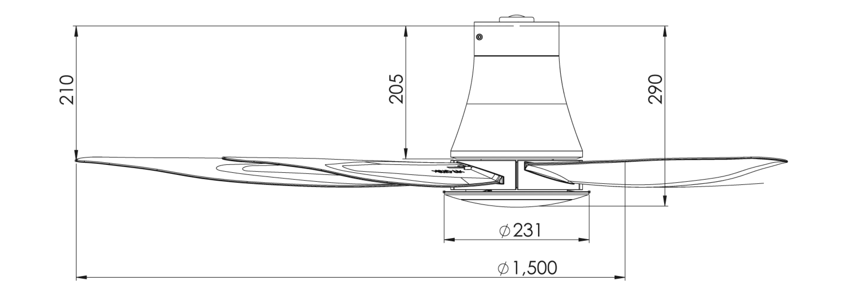 KDK K15Z5 150CM 60" SENSA 5 SERIES FIVE BLADES REMOTE CONTROL CEILING FAN DC MOTOR SHORT PIPE QEY/ LONG PIPE REY 60 INCH