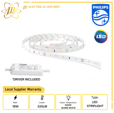 PHILIPS 31059 NON INSULATED LED TAPE 18W 12V 5METER WARM WHITE 3000K DRIVER INCLUDED