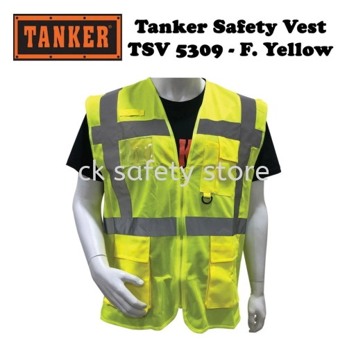 TANKER SAFETY VEST | WITH 2 POCKET IN YELLOW TSV5309 (FREE SIZE)