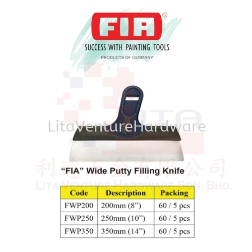 FIA WIDE PUTTY FILLING KNIFE FWP200 FWP