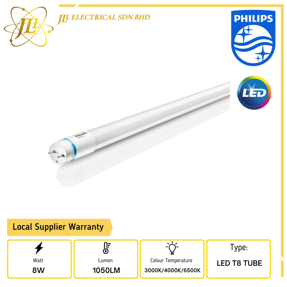 PHILIPS MASTER 8W 220-240V CRI80 2FEET 600MM HO TLD LED TUBE [3000K/4000K/6500K]