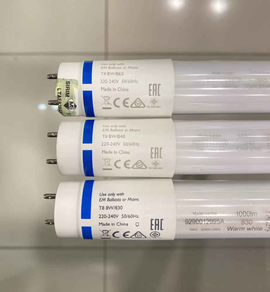 PHILIPS MASTER 8W 220-240V CRI80 2FEET 600MM HO TLD LED TUBE [3000K/4000K/6500K]