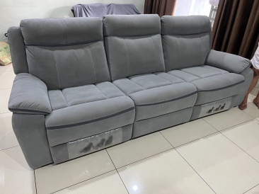 Sofa Recliner 3 Seater Fabric Grey Colour deliver to Kota Permai Bukit Mertajam Penang
