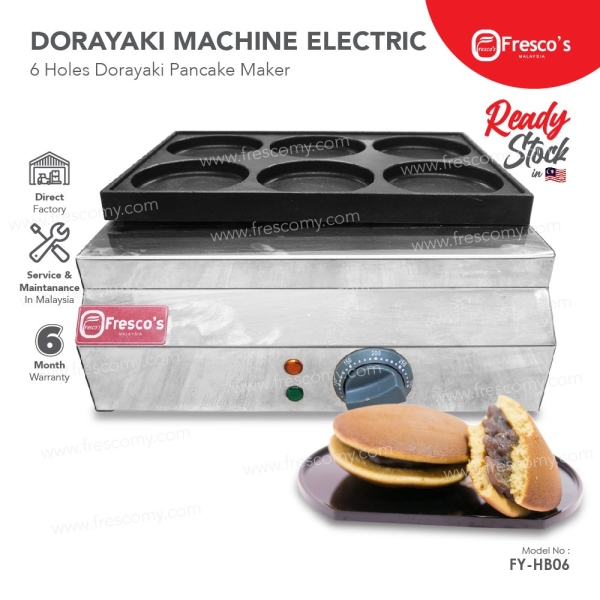 Electric Powered Dorayaki Waffle Maker Electric Six Holes Dorayaki Pancake Maker Kuala Lumpur, KL, Malaysia Supply, Supplier, Suppliers | Fresco Cocoa Supply PLT