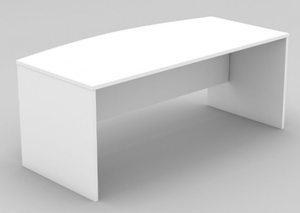 D shape table with wooden panel leg (Full white) Meja Pejabat Executive and Office Table Office Table Malaysia, Selangor, Kuala Lumpur (KL), Seri Kembangan Supplier, Suppliers, Supply, Supplies | Aimsure Sdn Bhd