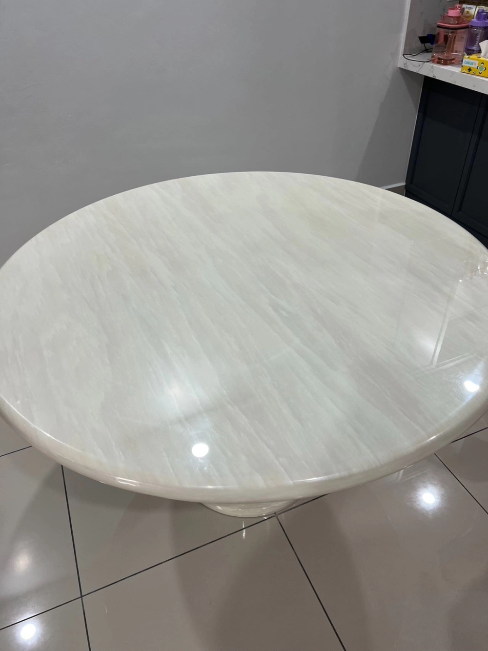 Marble Dining Table with Lazy Susan deliver to Taman Eco Meadow Simpang Ampat Penang