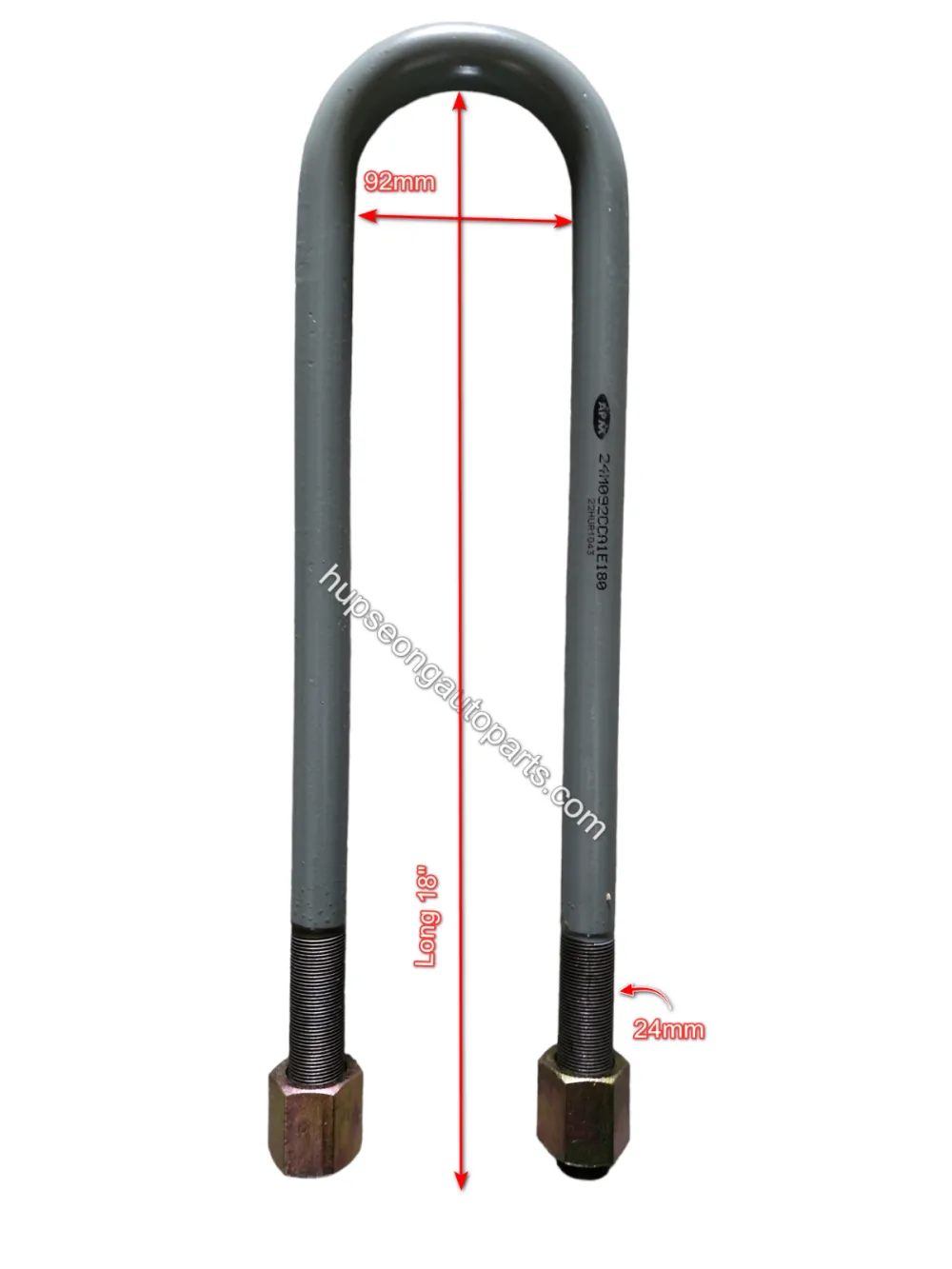 24M092CCA1E180 18" FUWA U BOLT WITH NUT (APM-FUWA-24092180)