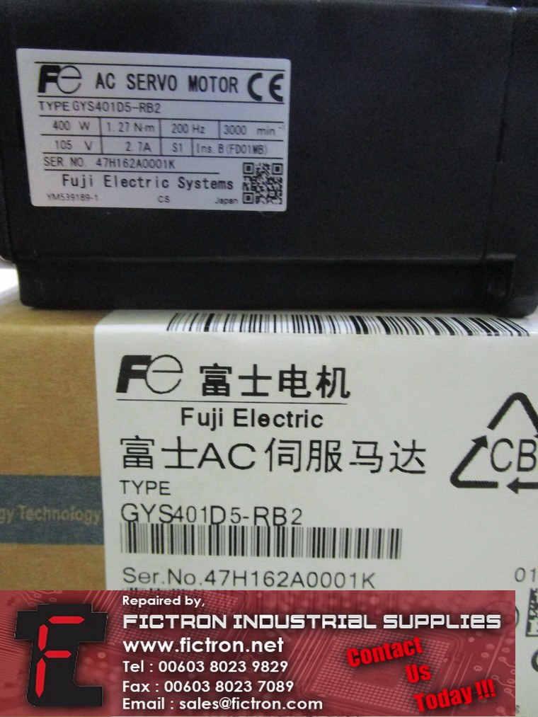 GYS401D5-RB2 GYS401D5RB2 FUJI ELECTRIC AC Servo Motor Supply Repair Malaysia Singapore Indonesia USA Thailand