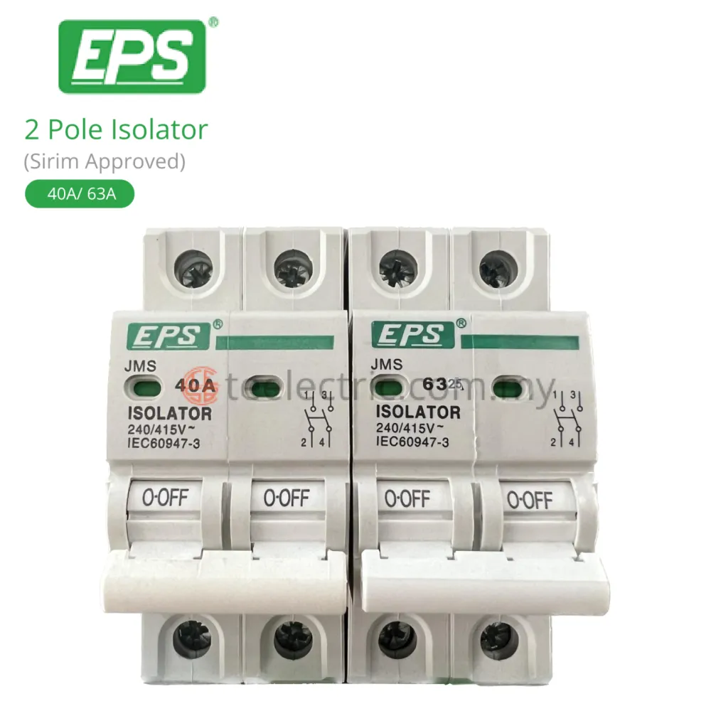 EPS 40A 63A 2 POLE ISOLATOR EPS 40A 63A 2 POLE MAINSWITCH