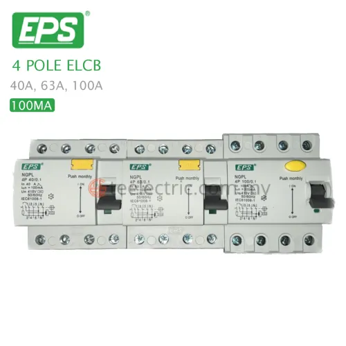 EPS 40A 63A 100A 4 POLE 100MA ELCB EPS 40A 63A 4 POLE 100MA RCCB