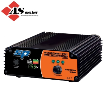 SP TOOLS 8 Stage 10 Amp Multi Volt Smart Battery Charger / Model: SP61090