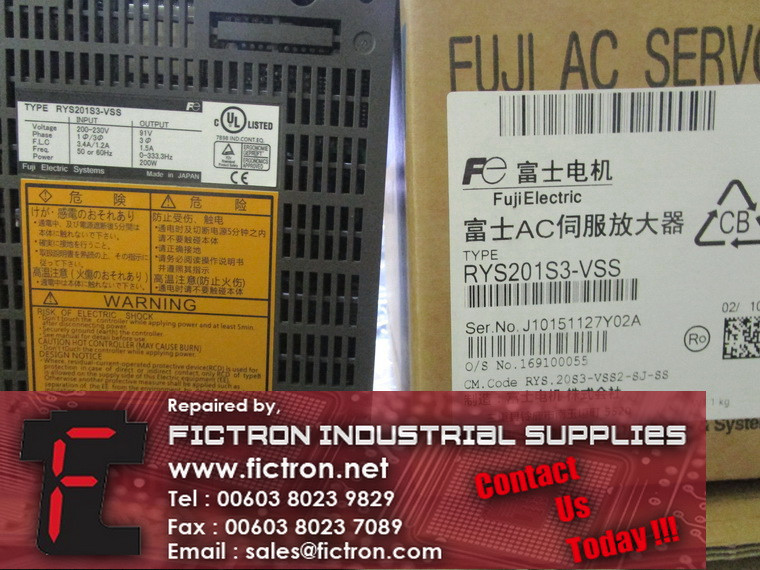 RYS201S3-VSS RYS201S3VSS FUJI ELECTRIC Servo Drive Supply Repair Malaysia Singapore Indonesia USA Thailand