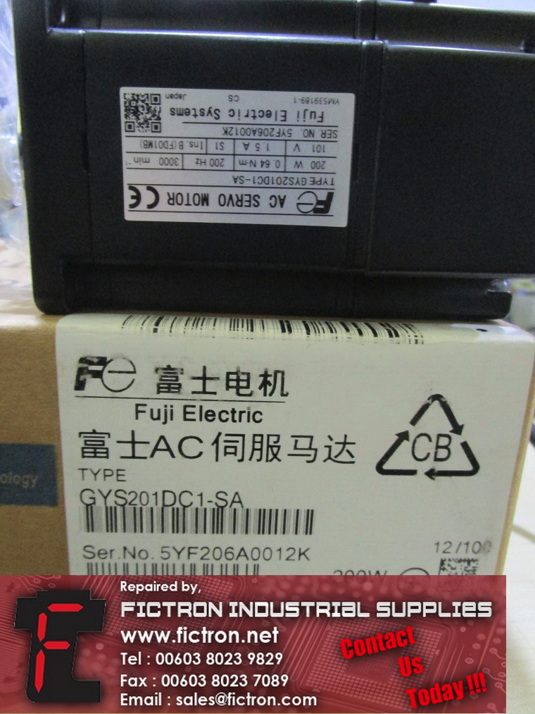 GYS201DC1-SA GYS201DC1SA FUJI ELECTRIC AC Servo Motor Supply Repair Malaysia Singapore Indonesia USA Thailand