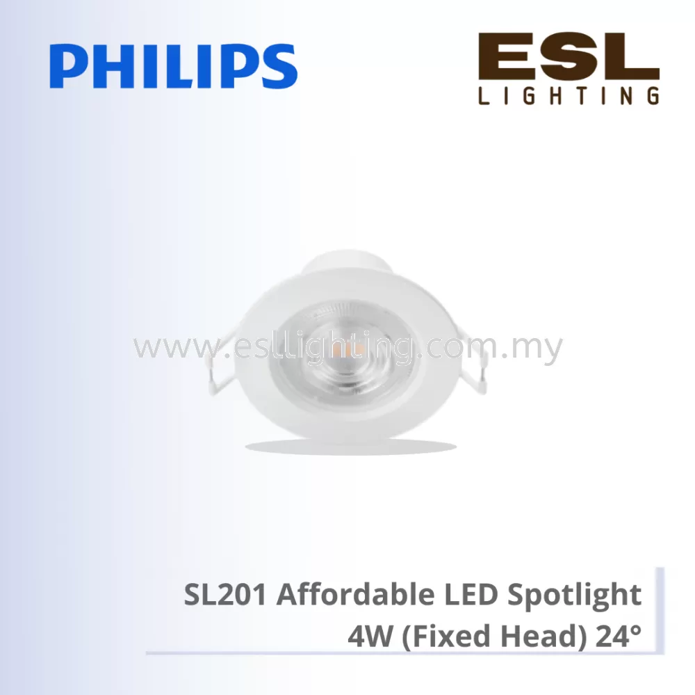 PHILIPS SL201 AFFORDABLE LED SPOTLIGHT 4W FIXED HEAD 24° 929002255601 929002255701 EC RD 055 W HV 01