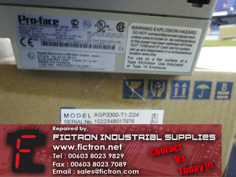 AGP3300-T1-D24 AGP3300T1D24 PRO-FACE HMI Touch Screen Panel Supply Repair Malaysia Singapore Indonesia USA Thailand