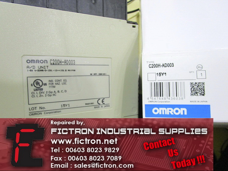 C200H-AD003 C200HAD003 OMRON A/D Unit Supply Repair Malaysia Singapore Indonesia USA Thailand