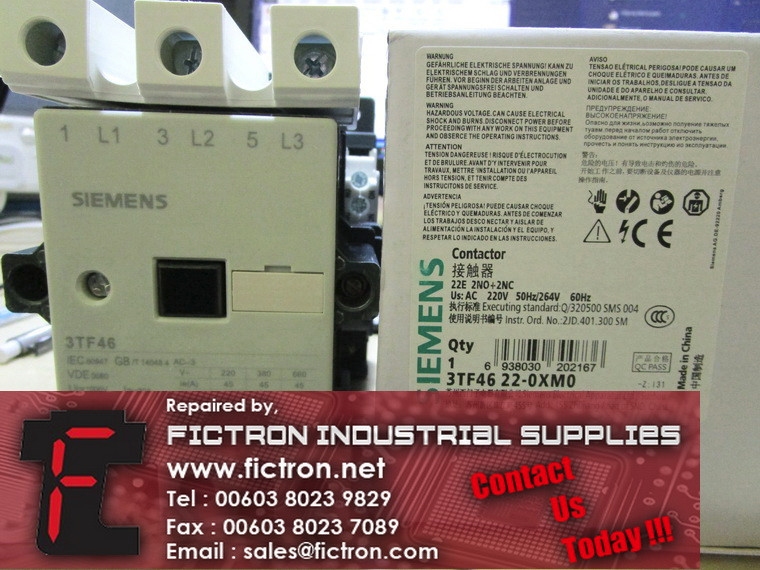 3TF46 22-0XM0 3TF46220XM0 SIEMENS Contactor Supply Malaysia Singapore Indonesia USA Thailand