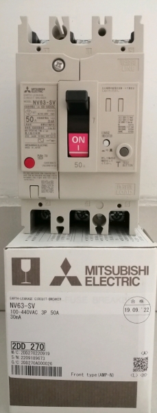 NV63-SV-3P-50A-30mA MITSUBISHI Magnetic Contactor MITSUBISHI Selangor, Malaysia, Kuala Lumpur (KL), Klang Supplier, Suppliers, Supply, Supplies | Nam Tong Engineering