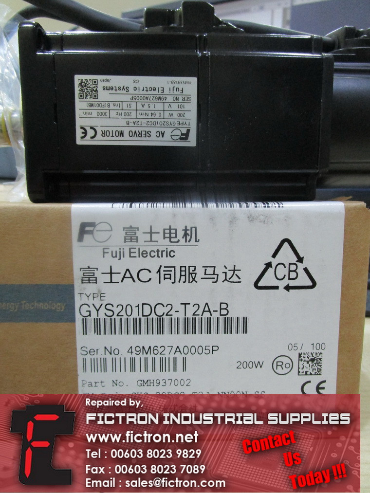 GYS201DC2-T2A-B GYS201DC2T2AB FUJI ELECTRIC AC Servo Motor Supply Repair Malaysia Singapore Indonesia USA Thailand