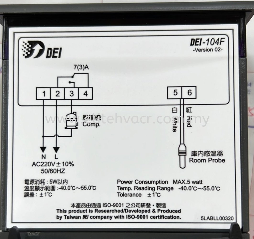 DEI-104F TAIWAN DIGITAL TEMPERATURE CONTROLLER 
