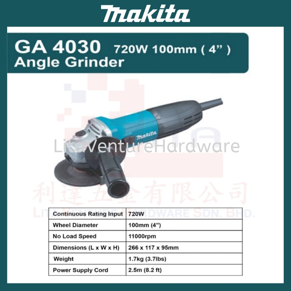 MAKITA BRAND ANGLE GRINDER GA4030
