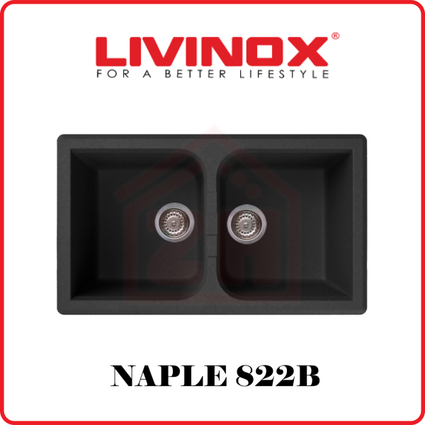 LIVINOX 2 Bowls Granite Sink NAPLE 822B LIVINOX GRANITE SINK KITCHEN SINK KITCHEN APPLIANCES Johor Bahru (JB), Kulai, Malaysia Supplier, Suppliers, Supply, Supplies | Zhin Heng Hardware & Trading Sdn Bhd