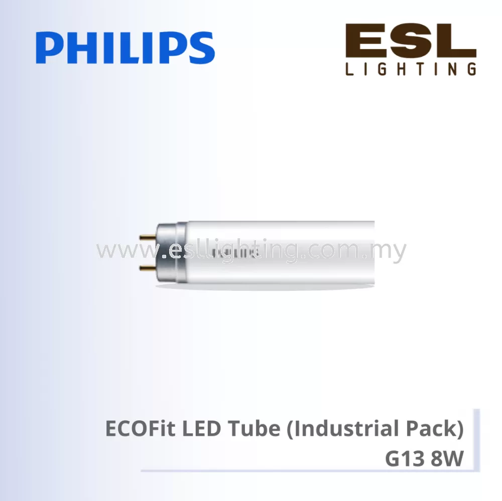 PHILIPS ECOFit LED TUBE (INDUSTRIAL PACK) T8 8W 929001184737 929001184837 600MM 2FT