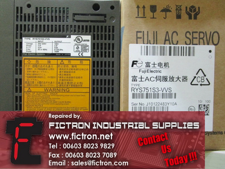RYS751S3-VVS RYS751S3VVS FUJI ELECTRIC AC Servo Driver Supply Repair Malaysia Singapore Indonesia USA Thailand