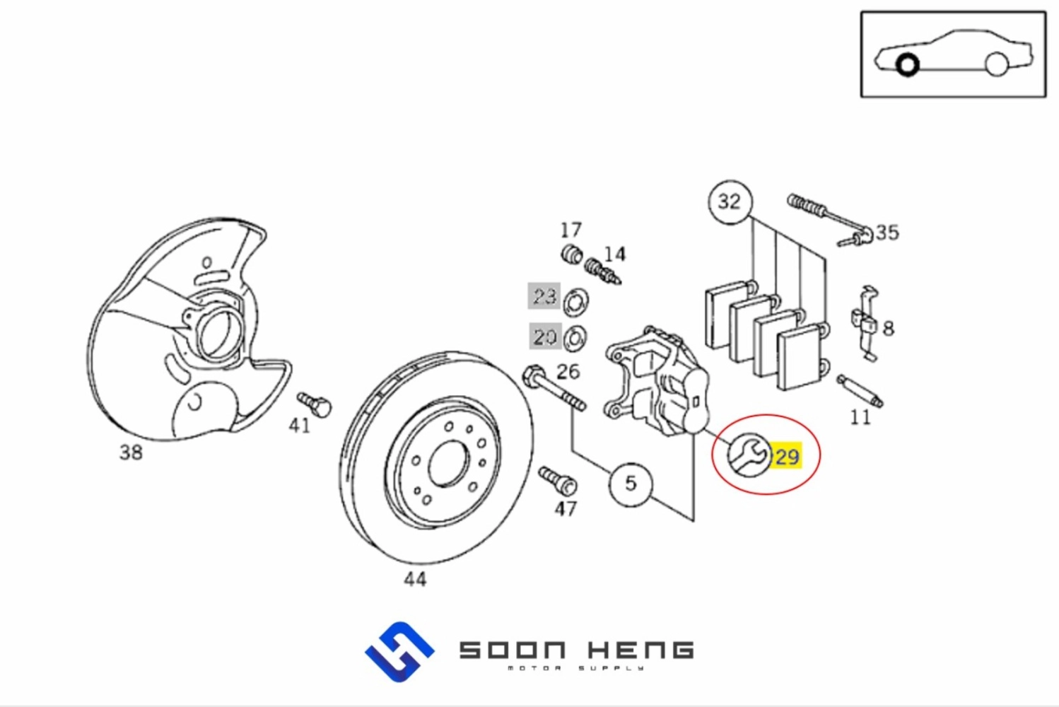 Mercedes-Benz R129, W124, W201, W202, W208 and W210 - Front Brake Caliper Kit (ATE)