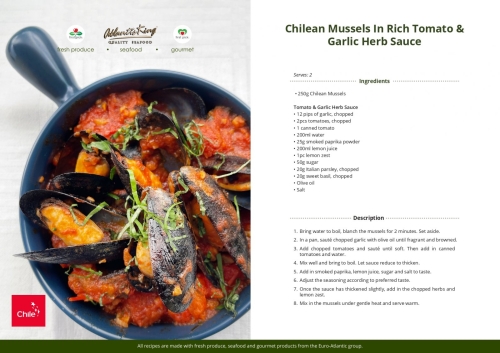 Chilean Mussels in Rich Tomato & Garlic Herb Sauce