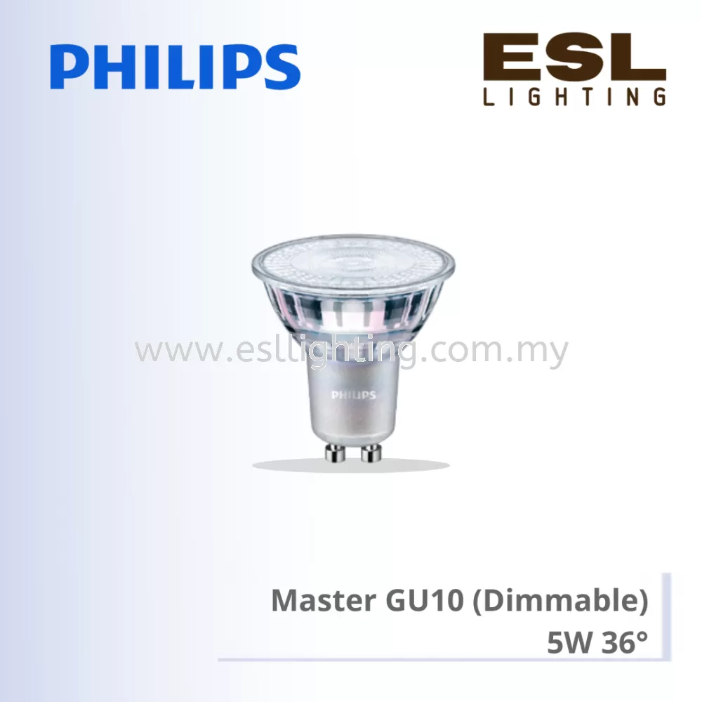 Ampoule LED dimmable PHILIPS Master GU10 36° 4,9W(=50W) 380lm