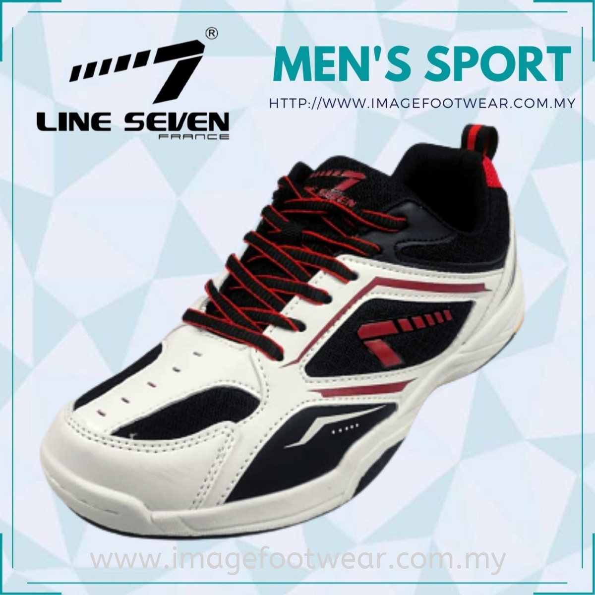 LINE 7 Men Sport Badminton Shoes -CS-2146-WHITE/BLACK Colour Others Sport  Shoes Men Sport