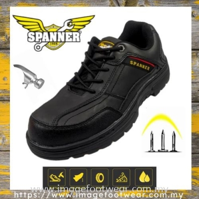  SPANNER Anti Slip Anti Smash Safety Shoes-SP-96-68- BLACK Colour