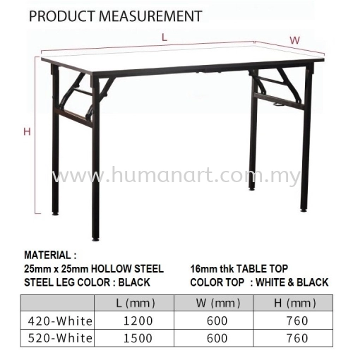 4 KAKI MEJA LIPAT / MEJA BANQUET (16mmTHK Melamine Top)- shah alam | puchong | subang