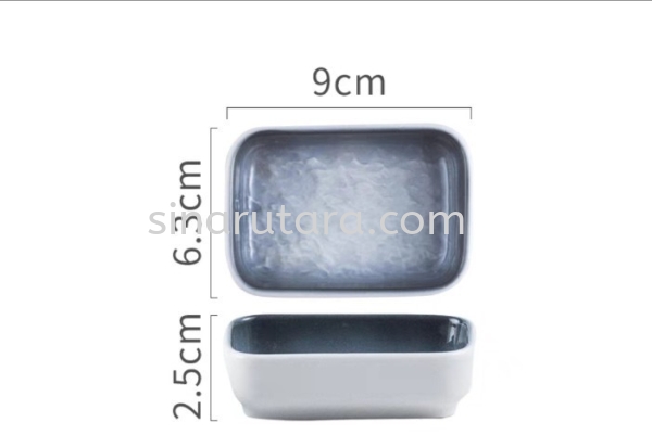 MSB-14069 3.5 RECTAGULAR SAUCE DISH BOWL Marble Sea Blue Ceramic Kedah, Malaysia, Lunas Supplier, Suppliers, Supply, Supplies | TH Sinar Utara Trading