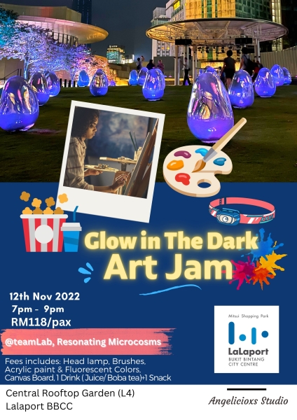 Glow in The Dark ART JAM Adult Art & Craft Class Arts and Crafts Kuala Lumpur (KL), Malaysia, Selangor, Danau Desa Class, Lesson, Workshop | Angelicioxs Studio