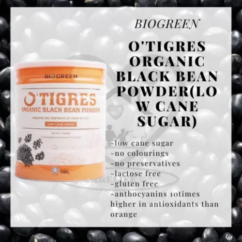 (Biogreen) O'Tigres Organic Black Bean Powder ( Low Cane Sugar) 700g 有机青仁黑豆粉（低蔗糖）