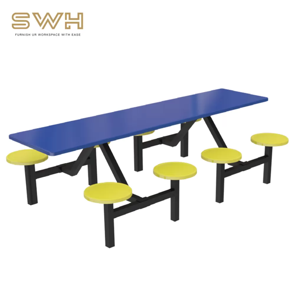 Canteen Set Table and Chair 8 Seater Rectangle Table 