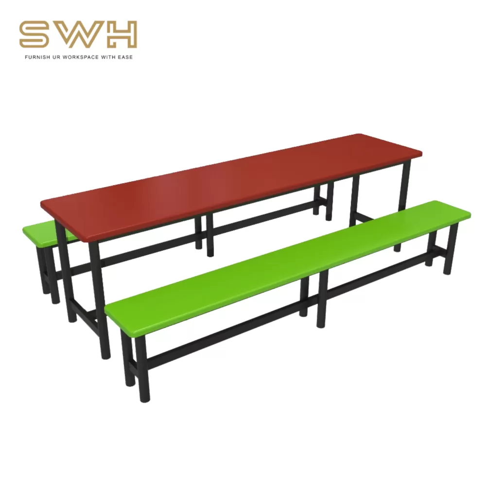 Canteen Set Table and Chair 8 Seater Rectangle Table 