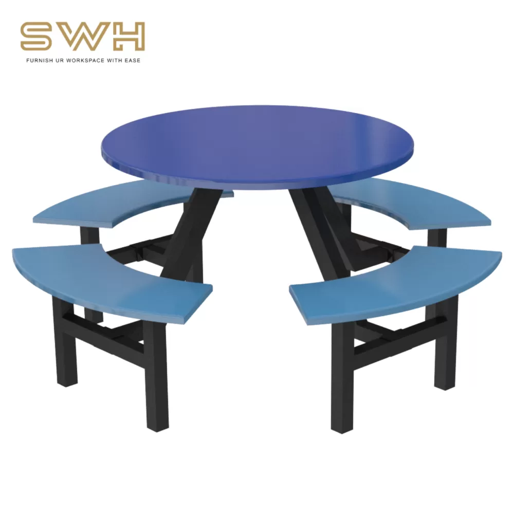Canteen Set Table and Chair 8 Seater Round Table 