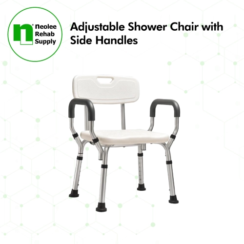 NL7985LA Adjustable Shower Chair with Side Handles 