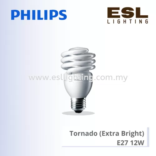 PHILIPS CONVENTIONAL BULB Tornado (Extra Bright) E27 12W 2700K 6500K 929689208604 929689208704