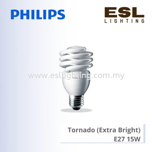 PHILIPS CONVENTIONAL BULB Tornado (Extra Bright) E27 15W 2700K 6500K 929689208810 929689208910