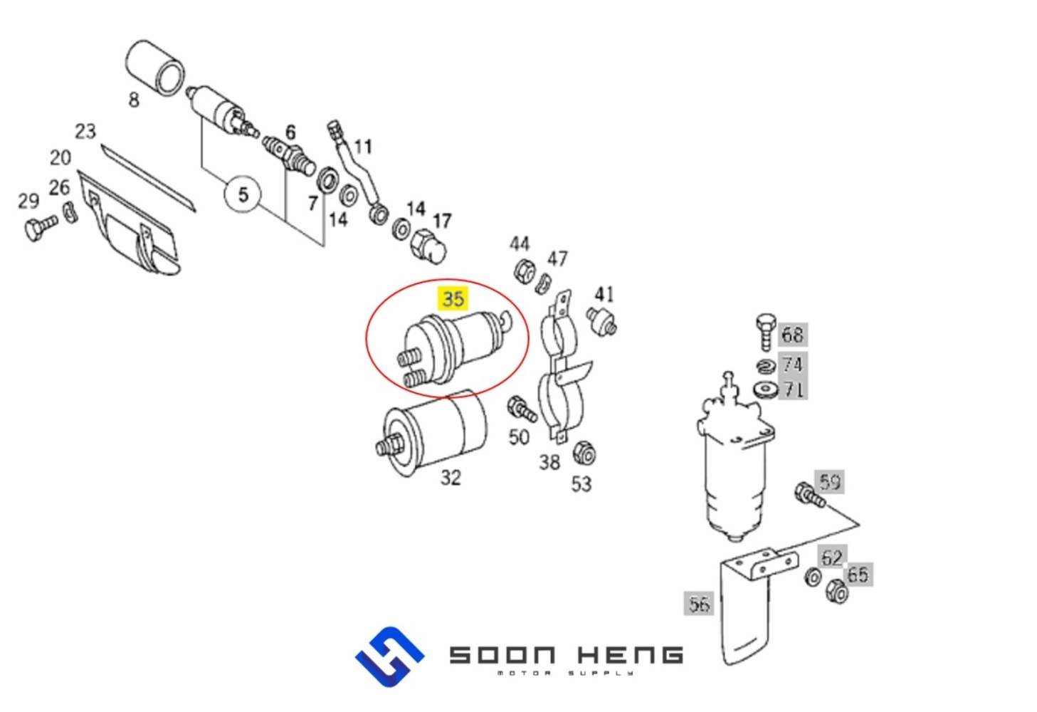 Mercedes-Benz R107, W116, W123, S123, W460 and W461 - Fuel Accumulator (BOSCH)