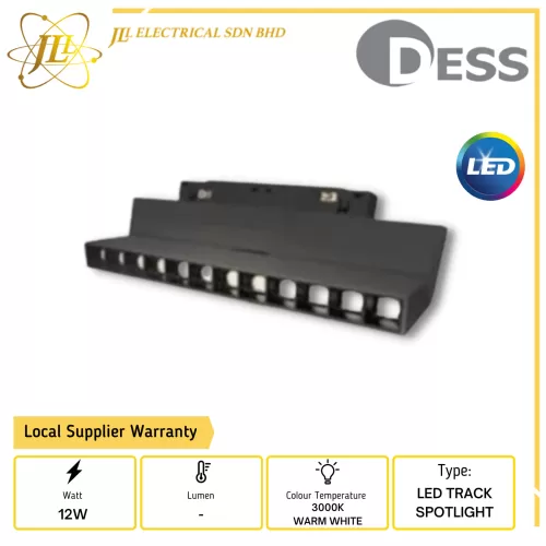DESS GLHS2312T-12W-48V BLACK LED TRACK SPOTLIGHT