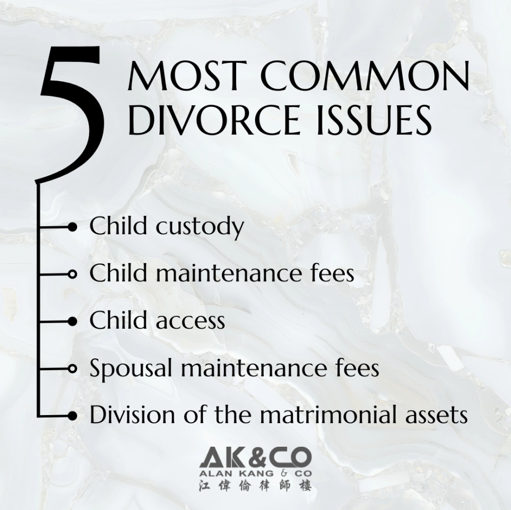 The most common issues to resolve during a divorce in Malaysia